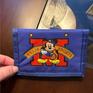 Vintage! Never used! Blue Mickey Mouse Team Sports Wallet
